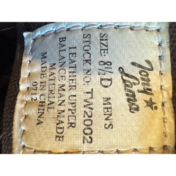 Tony Lama Harlingen work boot brown leather Mens 8.5 Womens 10 - Picture 6 of 8